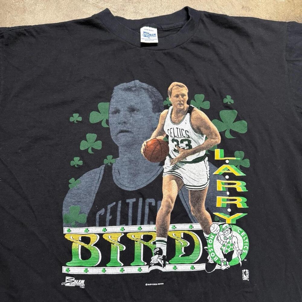 1991 Salem Larry Bird Boston Celtics  Basketball Portrait T-Shirt